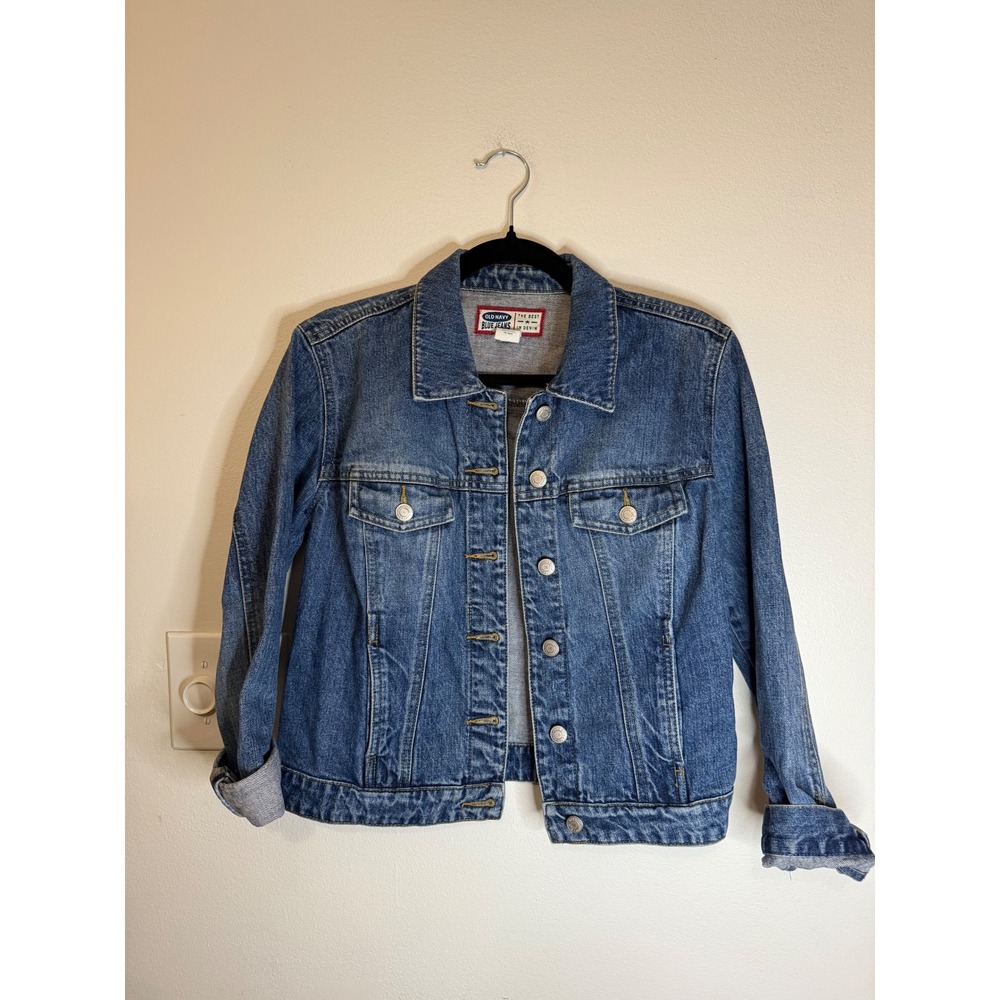Old‎ Navy Game Day Denim Football Jean Jacket Size S